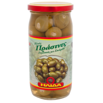 JAR GREEN OLIVES STUFFED WITH GARLIC IN BRINE